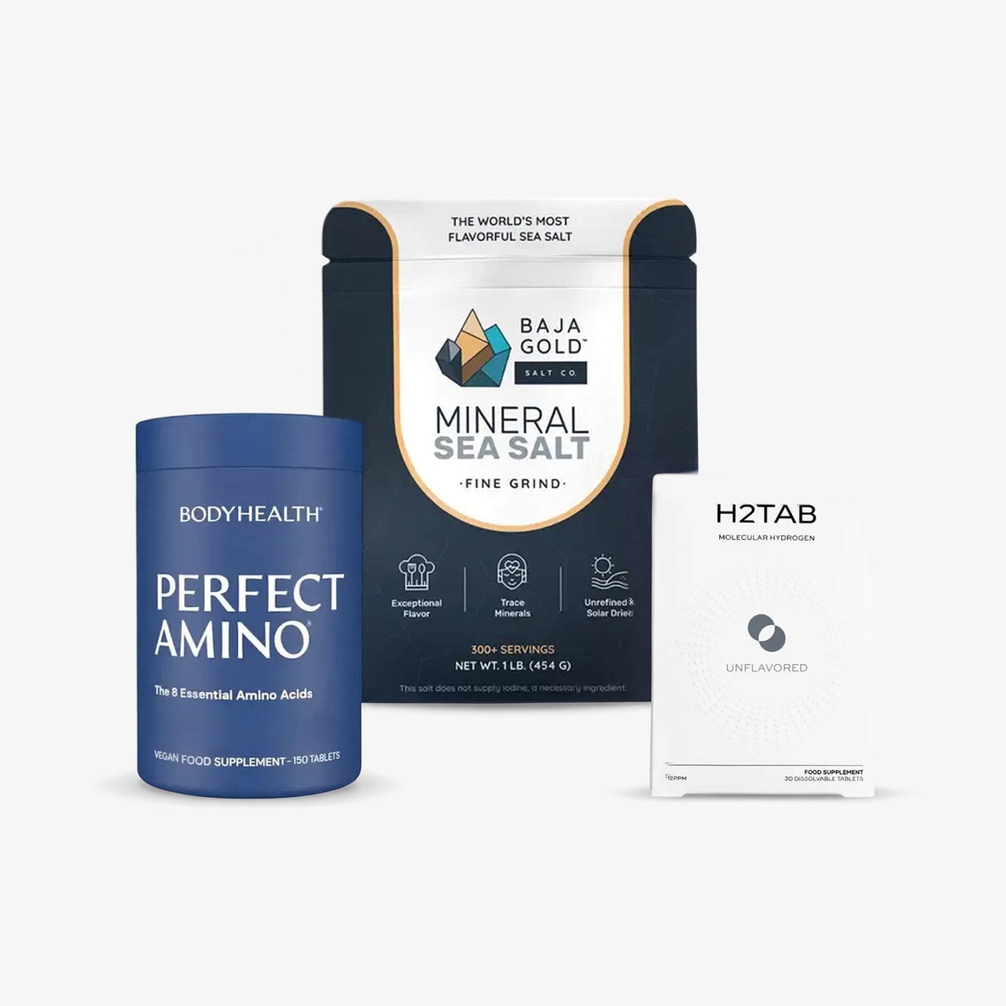 The Gary Brecka Morning Stack — PerfectAmino, Baja Gold Sea Salt and H2Tab